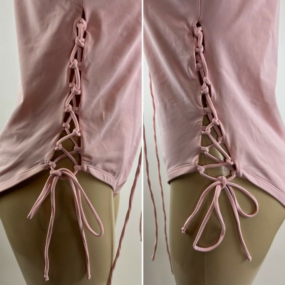 Alpine Butterfly Swimsuit Plus Size 2X Sorbet Pink One Piece Monokini Lace Up - Picture 7 of 13